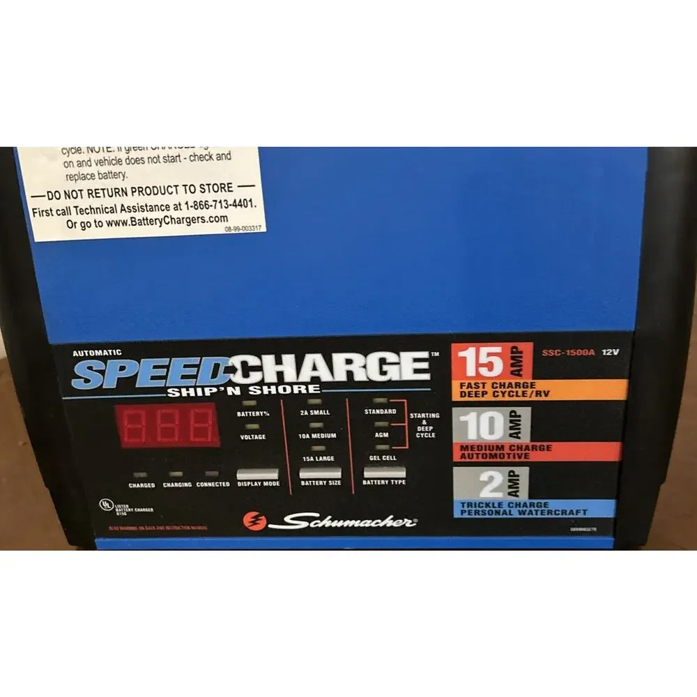 Schumacher SSC-1500A 6V/12V Ship ‘N Shore Auto & Marine Battery Charger Open Box